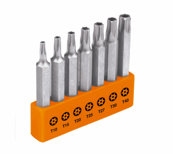 JUEGO DE 7 PUNTAS TORX COMBINADAS C/SEGURO LARGO 2', EXPERT, 17813 - Imagen 2