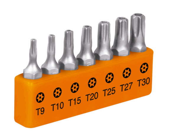 JUEGO DE 7 PUNTAS TORX COMBINADAS C/SEGURO LARGO 1', EXPERT, 17797 - Imagen 2