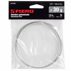 FIERO ROLLO DE 30 g DE ALAMBRE GALVANIZADO CALIBRE 16, EN BOLSA, 45117.