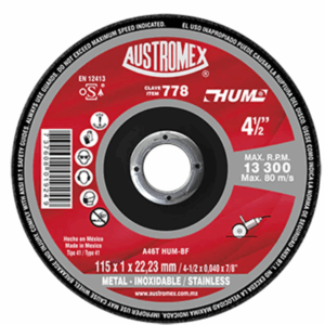 DISCO CORTE DE METAL 4"1/2 HUM 778 Austromex, 778.