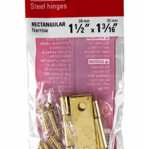 HERMEX BOLSA CON 2 BISAGRAS RECTANGULARES 1-1/2', ACERO LATONADO, 43206