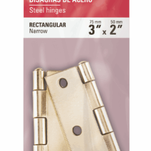 HERMEX BOLSA CON 2 BISAGRAS RECTANGULARES 3', ACERO LATONADO, 43209