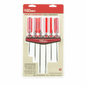 JUEGO DE DESARMADORES MANGO TRANSPARENTE, HYPER TOUGH, 411071
