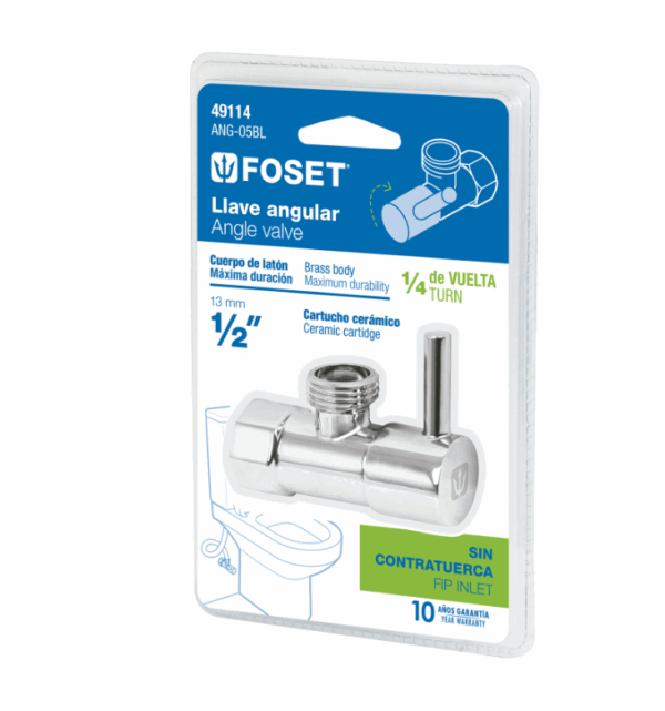 Foset LLAVE ANGULAR, 1/4 VUELTA, SIN CONTRATUERCA, MANERAL PALANCA,49114