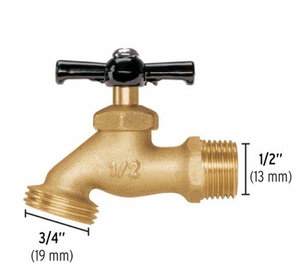 LLAVE P/MANGUERA, DE LATÓN, 100g, 1/2', GRANEL, PRETUL 22146 - Imagen 2