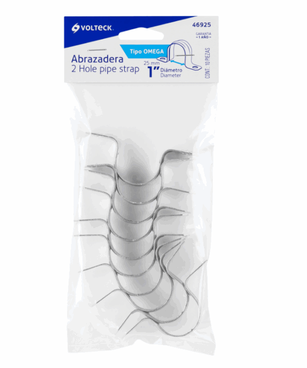 BOLSA CON  10 ABRAZADERAS 1' TIPO OMEGA PARA TUBO, Volteck, 46925