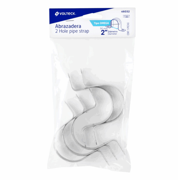 BOLSA CON 5 ABRAZADERAS 2'TIPO OMEGA PARA TUBO, Volteck, 46032