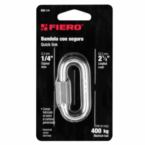 BANDOLA DE ACERO DE 1/4' CON SEGURO, Fiero, 44022
