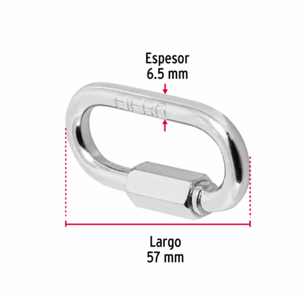 BANDOLA DE ACERO DE 1/4' CON SEGURO, Fiero, 44022 - Imagen 3