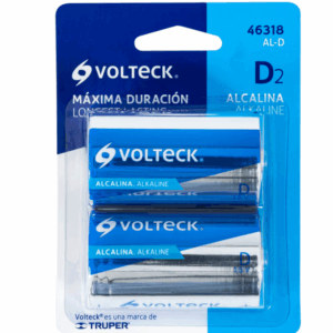 BLÍSTER CON 2 PILAS ALCALINAS D, VOLTECK,46318