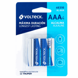 BLÍSTER CON 4 PILAS ALCALINAS AAA, VOLTECK,46316