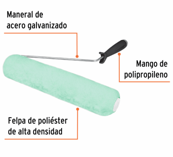 Truper RODILLO PARA PINTAR 12 x 5/8', SUPERFICIES POCO RUGOSAS, 13881 - Imagen 3