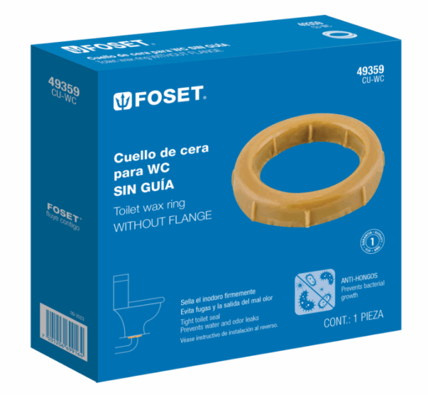 CUELLO DE CERA SIN GUÍA PARA WC, 150 g, Foset, 49359