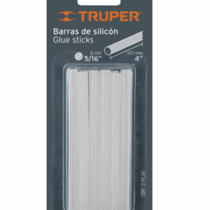 Truper BLÍSTER CON 12 BARRAS DE SILICON DE REPUESTO PARA PIPE-5/16, 17537