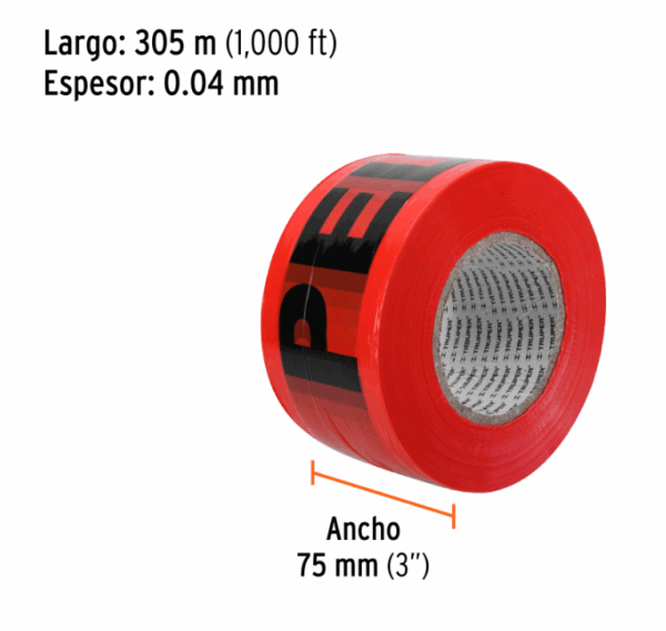 ROLLO DE 305 m DE CINTA DELIMITADORA 'Peligro', Truper, 12585 - Imagen 3
