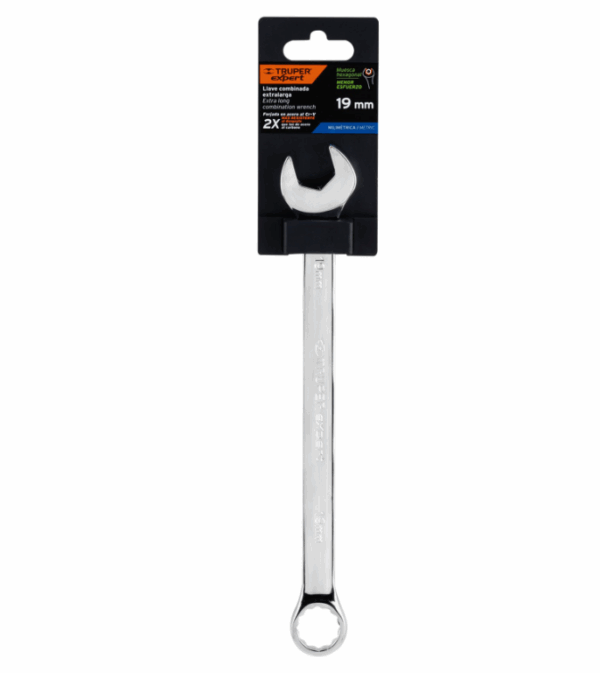 LLAVE COMBINADA EXTRALARGA 19 mm x 278 mm DE LARGO, Expert 15623