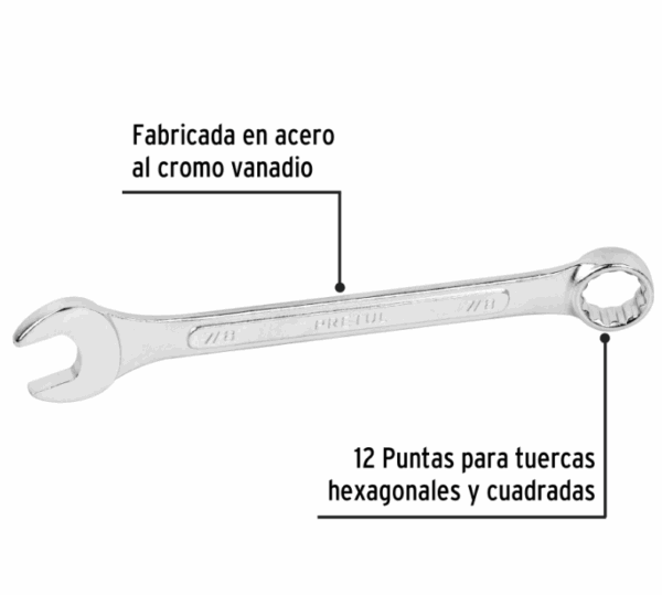 LLAVE COMBINADA 7/8' x 260 mm DE LARGO, Pretul, 21890 - Imagen 3