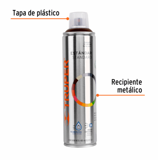 TRUPER PINTURA EN AEROSOL, TABACO, BOTE ESBELTO, 400 ml,19050 - Imagen 2