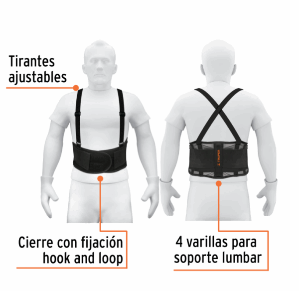 FAJA LUMBAR DE MALLA TRANSPIRABLE, TALLA G, Truper,11966 - Imagen 3