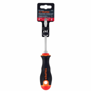 DESARMADOR PLANO 1/4' x 4' MANGO COMFORT GRIP, Truper,13998