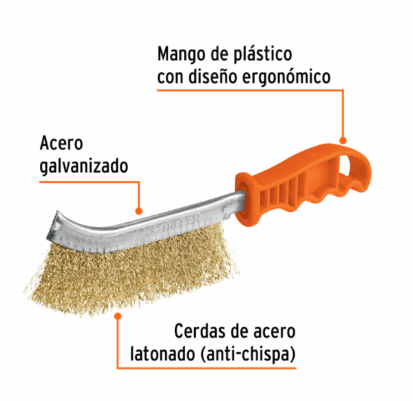 CEPILLO CURVOANTI-CHISPA, ALAMBRE ONDULADO, TRUPER,11540 - Imagen 2