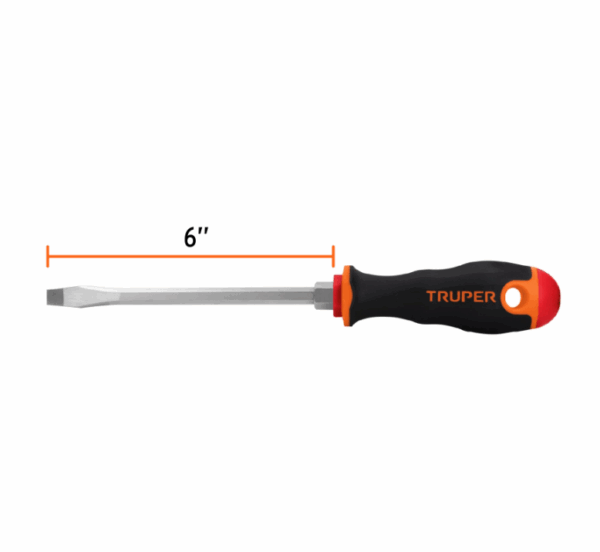 DESARMADOR PLANO 5/16' x 6' MANGO COMFORT GRIP, TRUPER, 14006 - Imagen 3