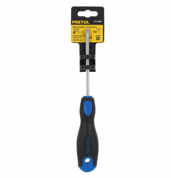 DESARMADOR DE CRUZ 1/4' x 4' MANGO COMFORT GRIP, Pretul,21496