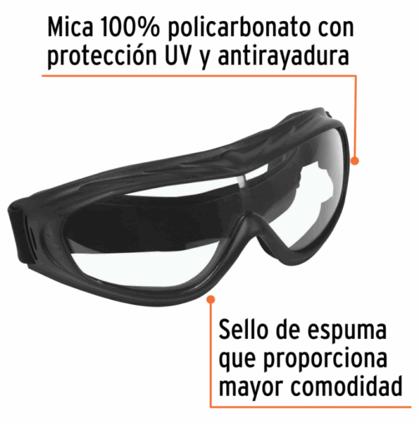 GOGGLES DE SEGURIDAD ULTRA LIGEROS, ANTIEMPAÑO, TRUPER, 19952 - Imagen 2