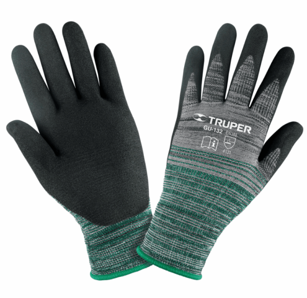 GUANTES DE NYLON RECUBIERTOS DE NITRILO ARENOSO, M, TRUPER,17064 - Imagen 3