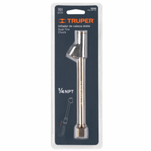 INFLADOR DE CABEZA DOBLE, CUERDA 1/4 NPT, Truper, 19089