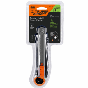 CUTTER 18 mm TRABAJO PESADO c/ALMA METALÍCA Y GRIP, Expert,16976