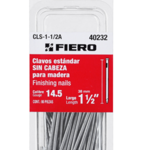 BLISTER CON 80 CLAVOS ESTANDAR 1-1/2" SIN CABEZA, FIERO, 40232