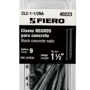 BLISTER CON 20 CLAVOS NEGROS PARA CONCRETO 1-1/2", FIERO, 40223